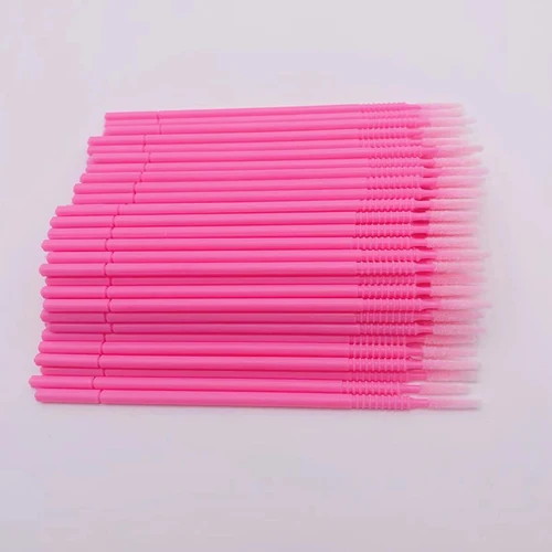 100 unids/bolsa cabeza larga Micro cepillos pestañas máscara hisopo cepillo de extensión de pestañas para aplicador de maquillaje varitas