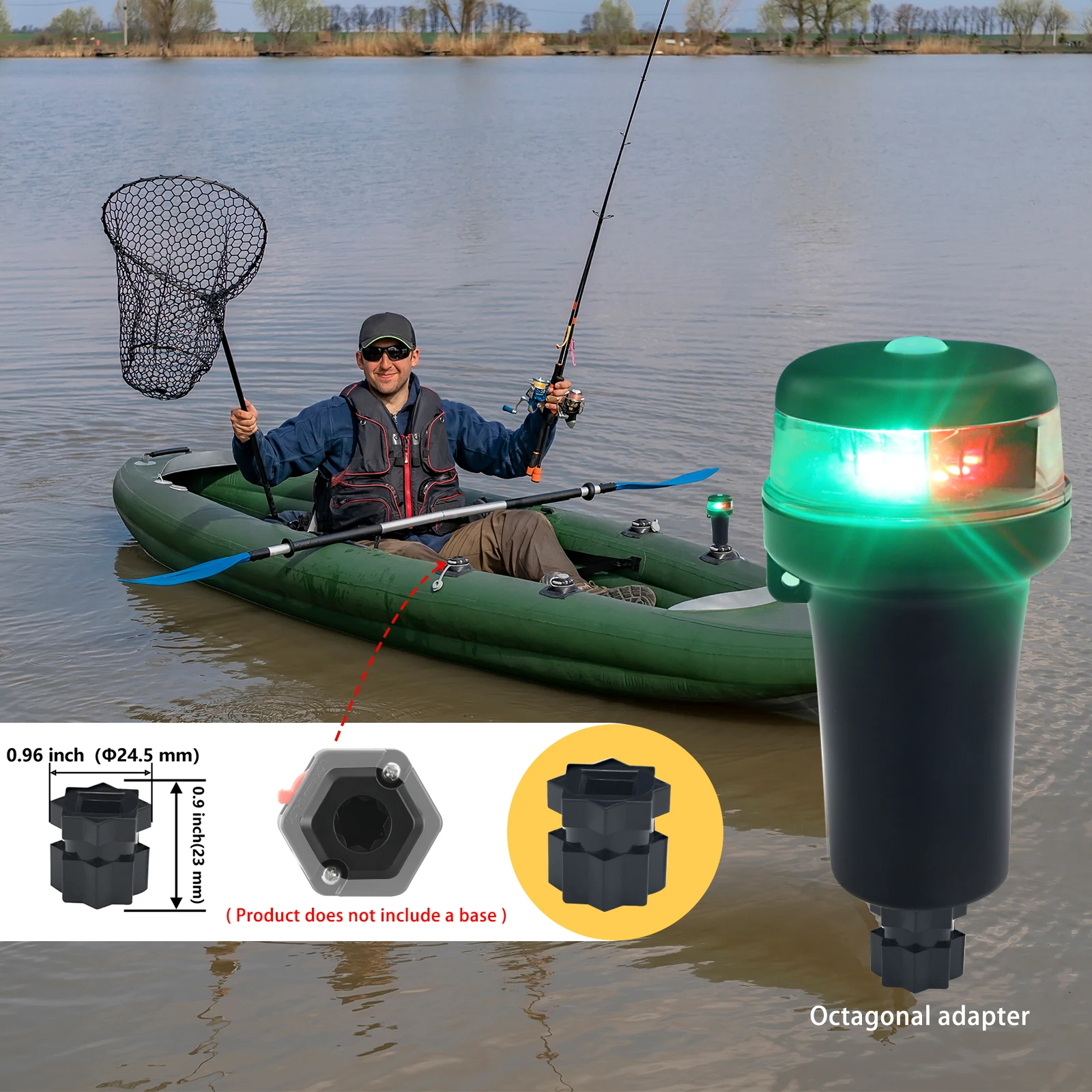Luces navegación LED portátiles para kayak y barco – Rojo y verde - imagen 5