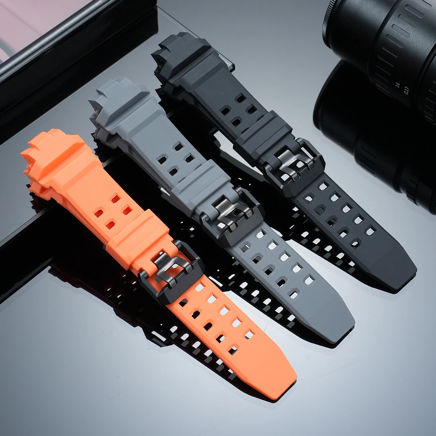 Resin-Silicone GR-B300 Outdoor Waterproof Replacement Strap for the Casio G-SHOCK 3rd Generation Sky Commander 5719 Watch