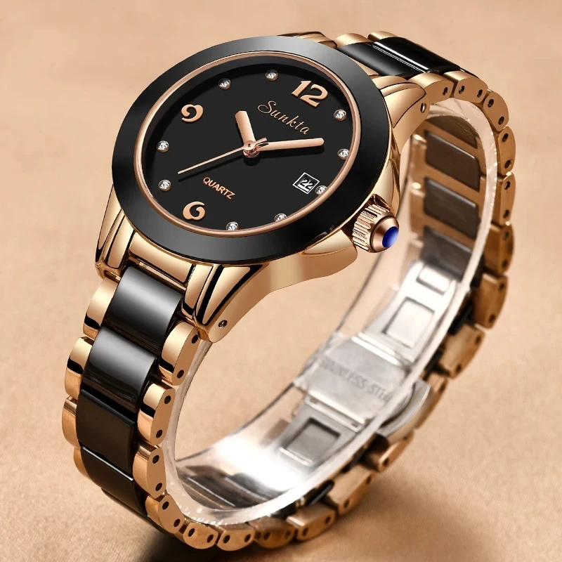 New LIGE Fashion Women Ceramic Watches Brand Luxury Ladies Watches Waterproof Quartz Bracelet Watch Woman Date Clock reloj mujer