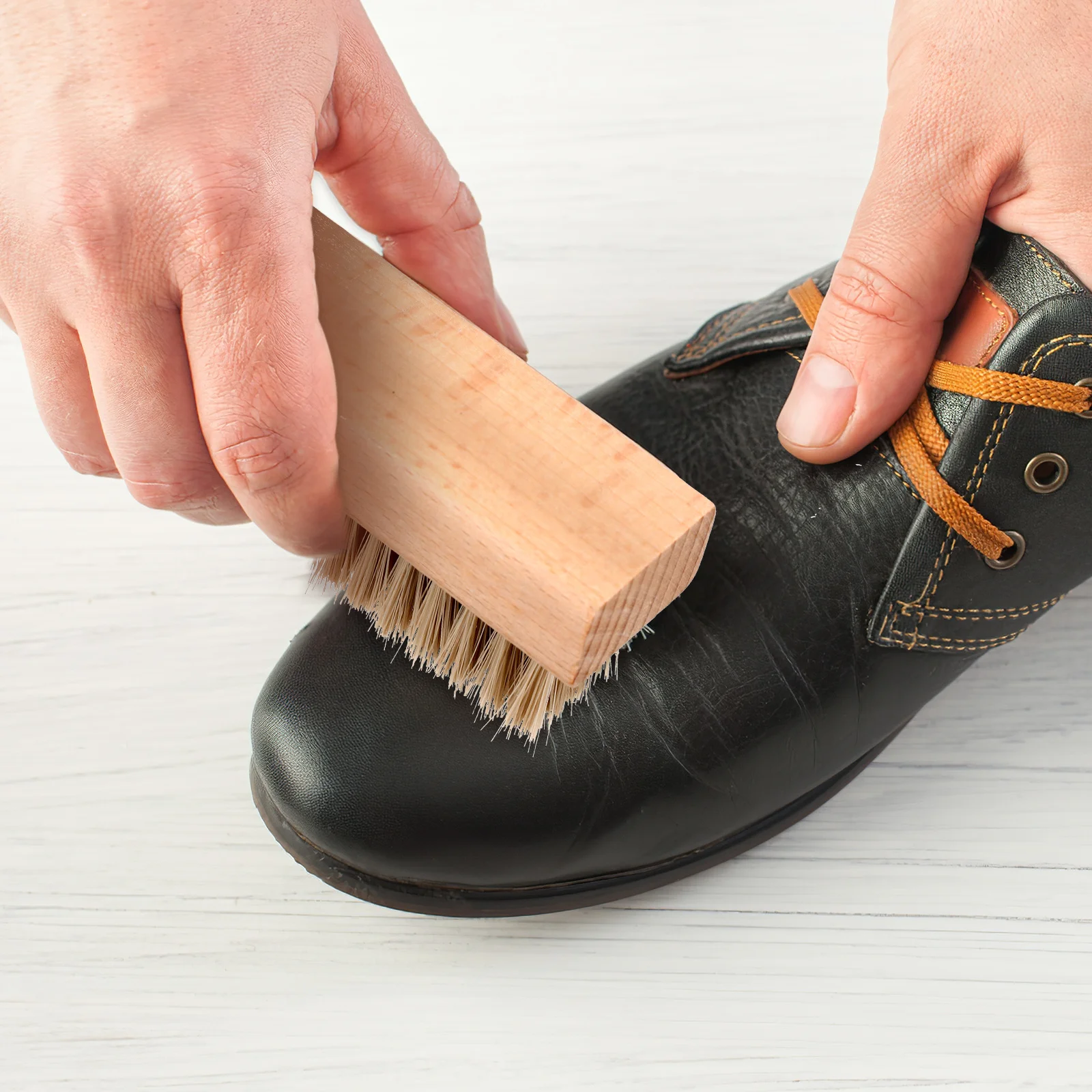 

2Pcs Shoe Brush Set Traditional Polish Boots Cleaning Brushes Cleaning Cloth for Daily Shoe Brush Boot Polish Kit