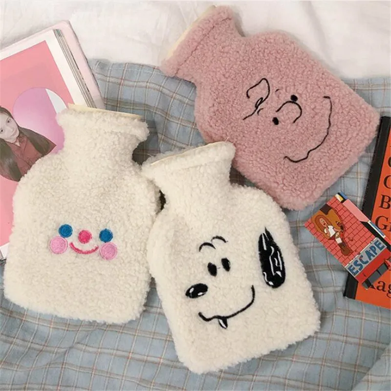 1Pc Cute Stress Pain Relief Therapy Cloud Hot Water Bottle Bag Lambswool Cozy Cover Winter Warm Heat Reusable Hand Warmer INS