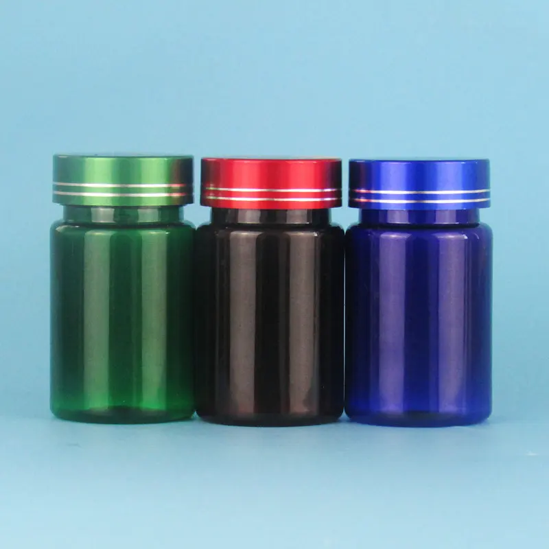 10/25/50pcs 60ml 100ml 150ml 250ml 빈 플라스틱 캡슐 포장 병 갈색 저장 리필 용 병 포장 용기