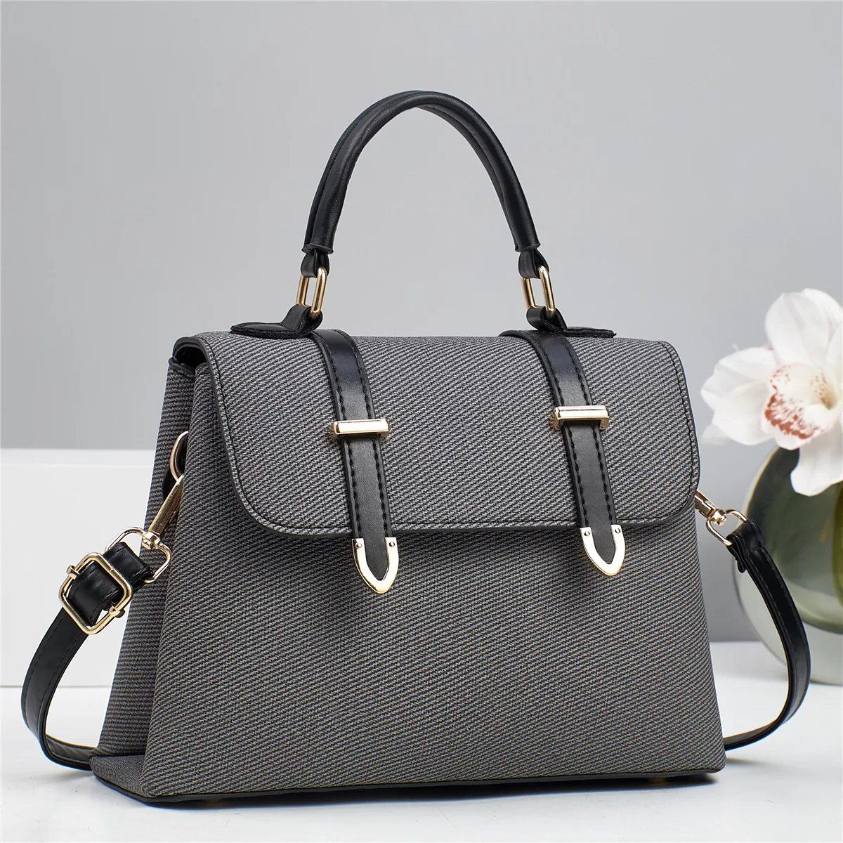 حقيبة نسائية حقيبة كتف لعام 2026 حقيبة يد فاخرة مصممة حقائب يد نسائية جلدية مطبوعة حرف واحد حقيبة كتف ممتدة #6