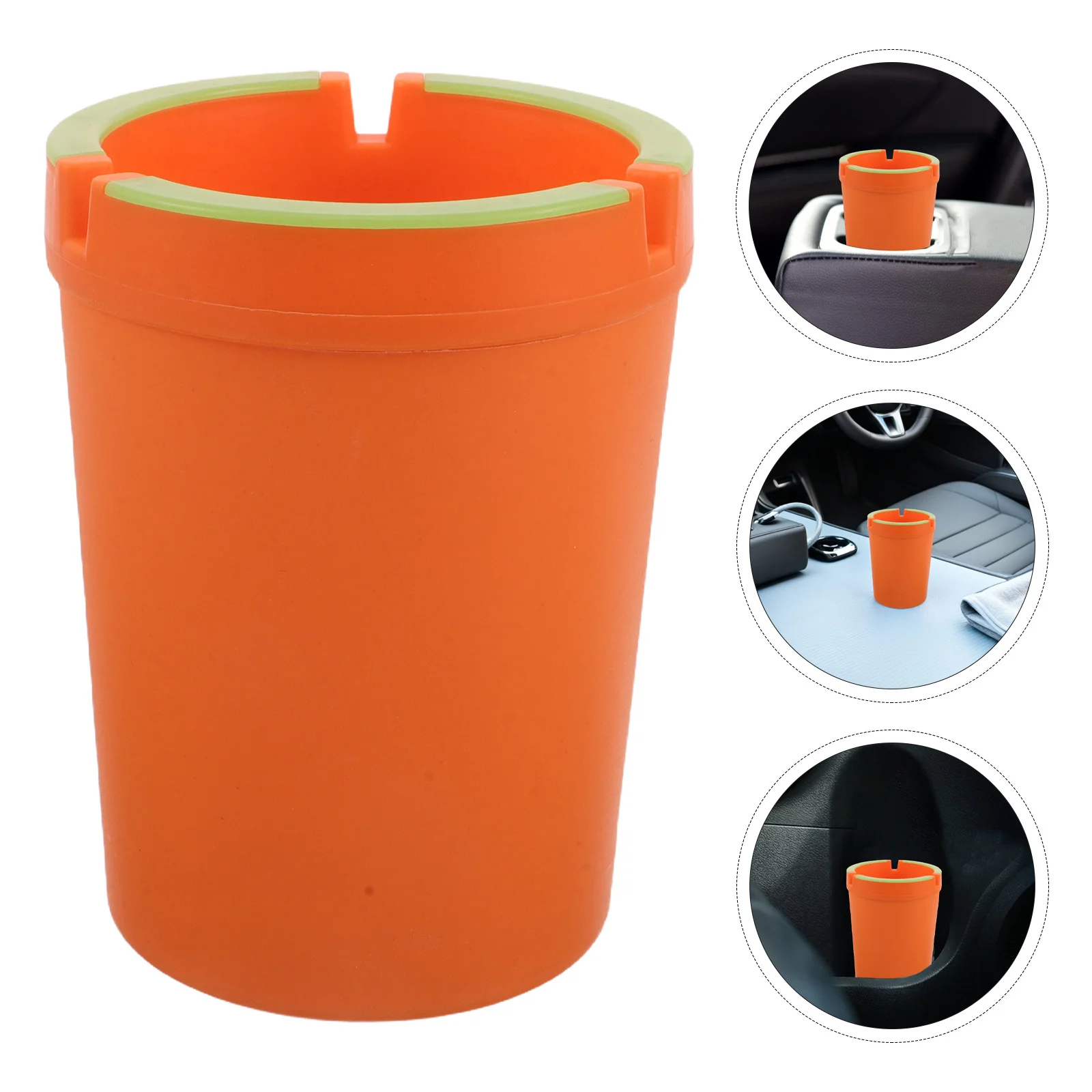 

Car Ashtray Glow In The Dark Portable Plastic Ashtray For Vehicles Trucks Compact Fireproof Anti-Leak Design Automotive
