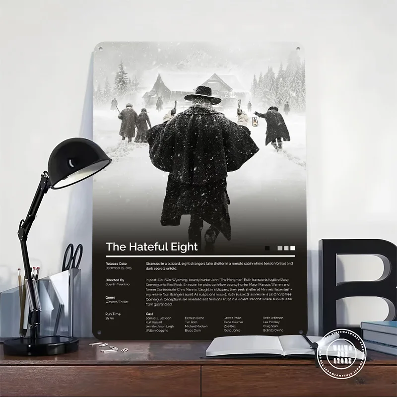 The Hateful Eight Movie Personalized 3D Textured Metal Poster Wall Art Vintage Tin Signs for Decoration Room Decorating Interior