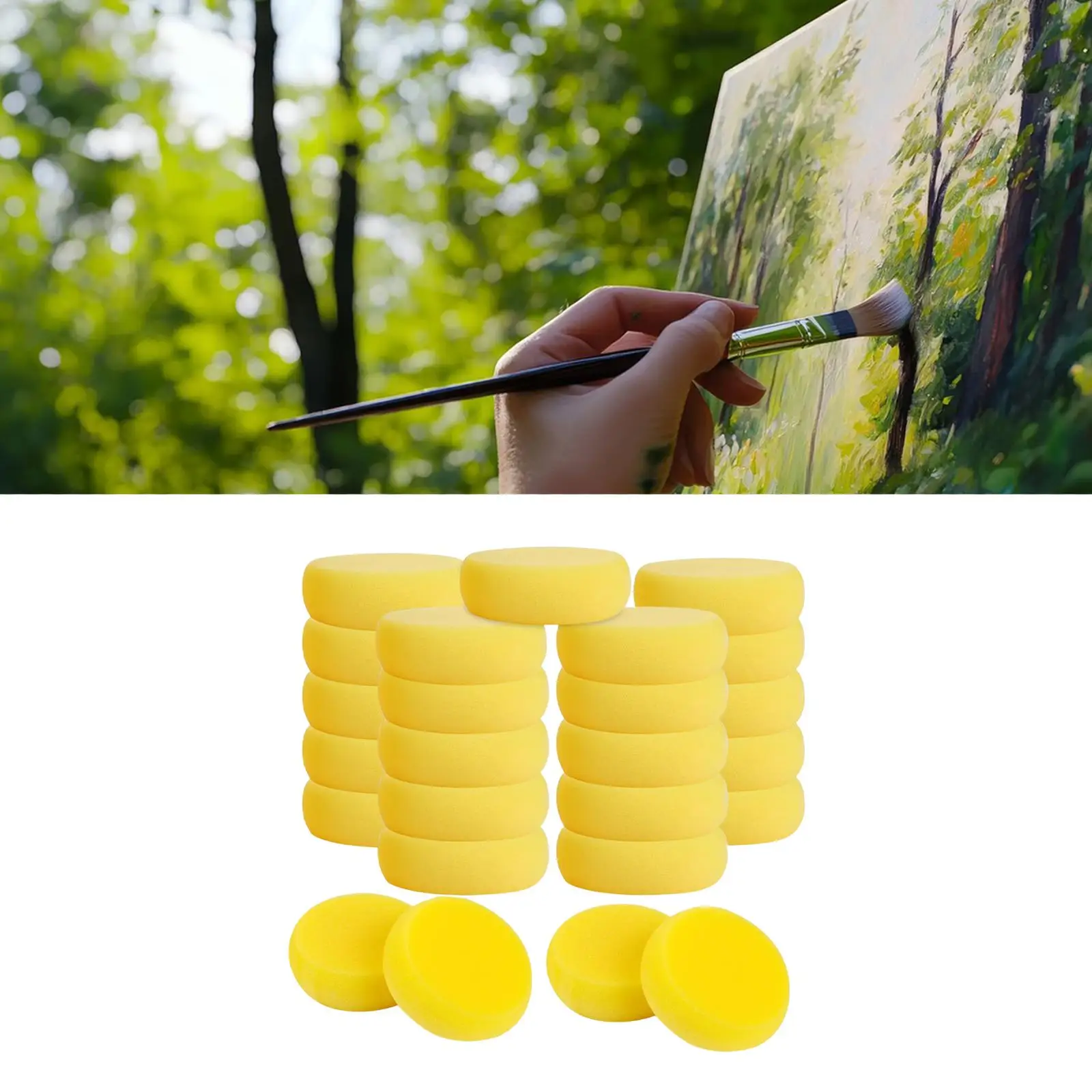 25x Round Painting Sponges Pottery Ceramic Painting Sponges for Clay Paint