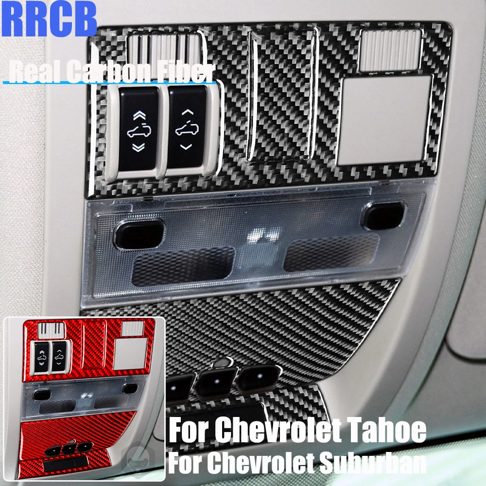 

Real Carbon Fiber Car Accessories Sunroof Control Set Decorative Trim Soft Cover Sticker For Chevrolet Tahoe/Suburban 2007-2014