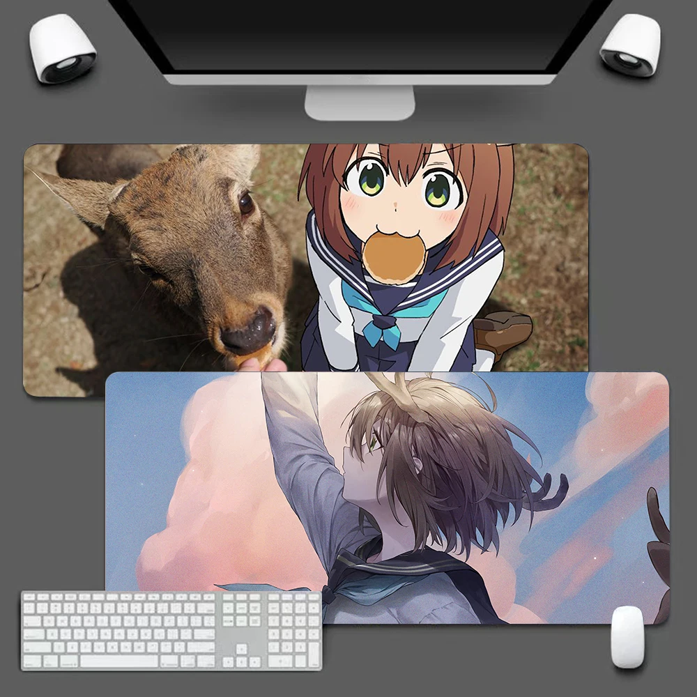 My Deer Friend Nokotan Large Mouse Pad PC Game MousePads Desk Keyboard Mats Office Rubber Anti-slip Mouse Mat 40x90 30x80 CM