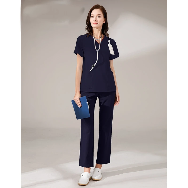

Medical Doctor Nurse Surgical Uniforms Woman Beauty Salon Work Wear Clinical Scrubs Top Pants Spa Nursing Scrub Uniforms Sets
