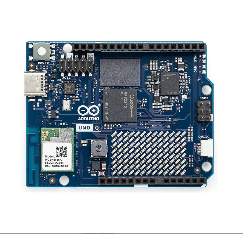 Arduino UNO Q 4GB AI Board - Dual-Core Linux Debian & Real-Time OS, Wi-Fi 5, Bluetooth 5.1 for Robotics, Edge AI, IoT