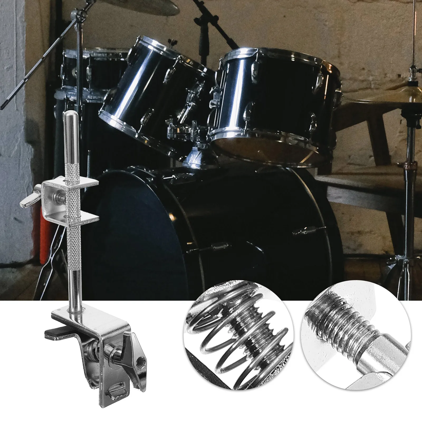 

Cowbell Mount Clamp Holder Bass Drum Extension Clip Drum Kit Cowbell Bracket Clamp Multi-Function Cowbell Accessories