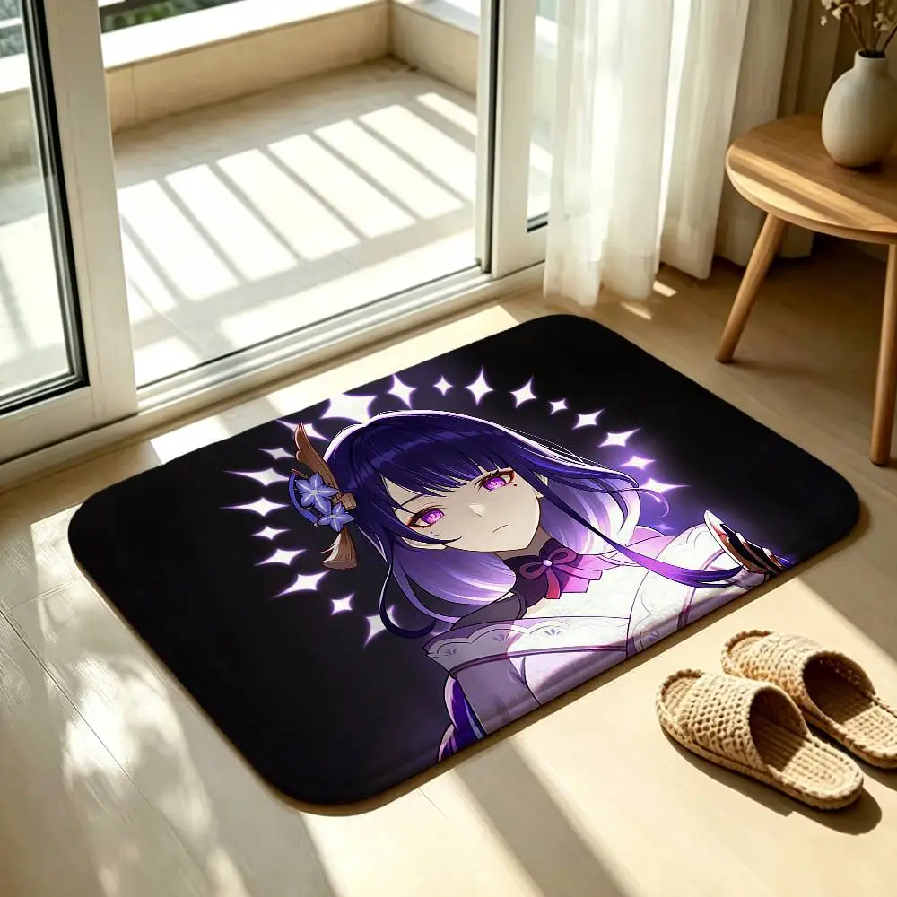 R-Raiden Shogun G-Genshin Impact Bedroom Decor Carpet  for Living Room Thick Plush Study Floor Mat Home Fluffy Soft Rug