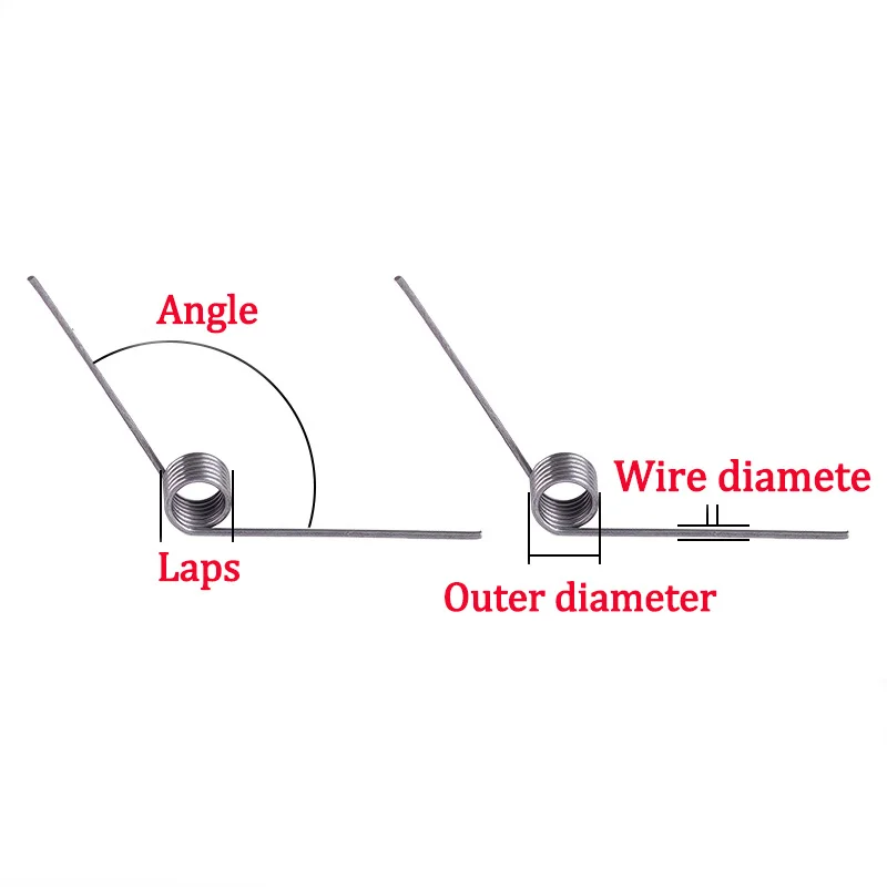 0.5 Wire Diameter Stainless Steel Small Torsion Spring Torsion Hairpin Spring 60/90/120/180 Degree V-shaped Customizable 2Pcs