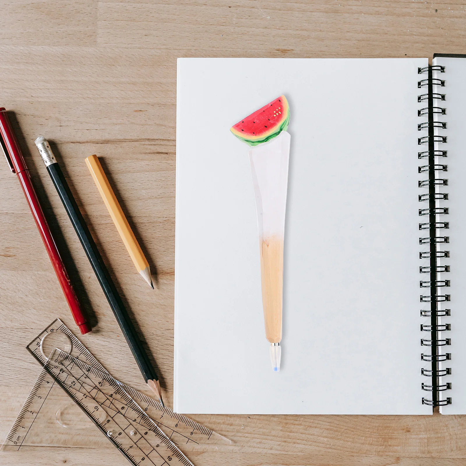 

Watermelon Pen Cute Gel Ink Wood Carved Novelty Writing for Students Office Home School Supplies Smelly Gel Pens
