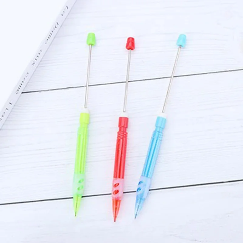 100pcs Beaded Pencil Beaded Colorful Plastic Pencil No Ink Ever Lasting Pencils for Kids School Office Supplies Cute Stationery