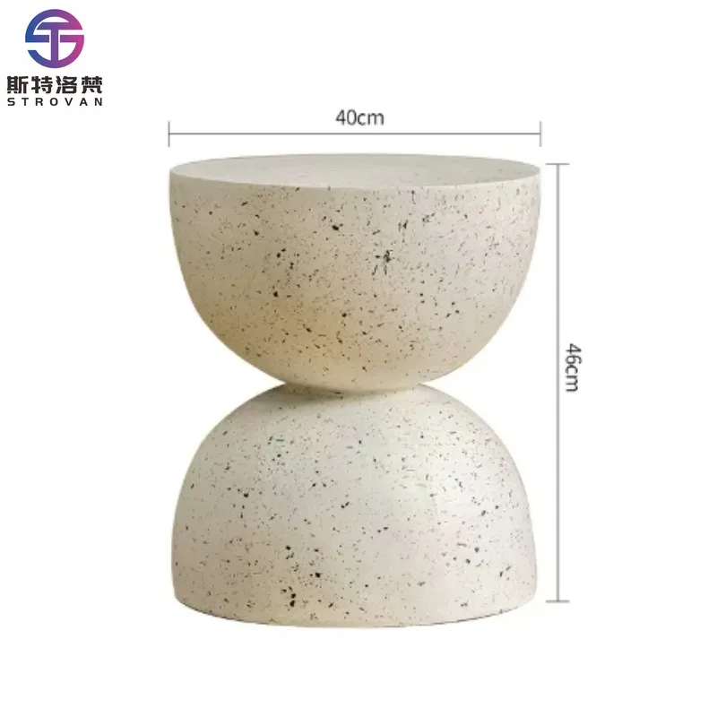 

Small Hourglass Coffee Table with Faux Terrazzo Finish for Living Room Bedroom Patio Garden Indoor Outdoor Use