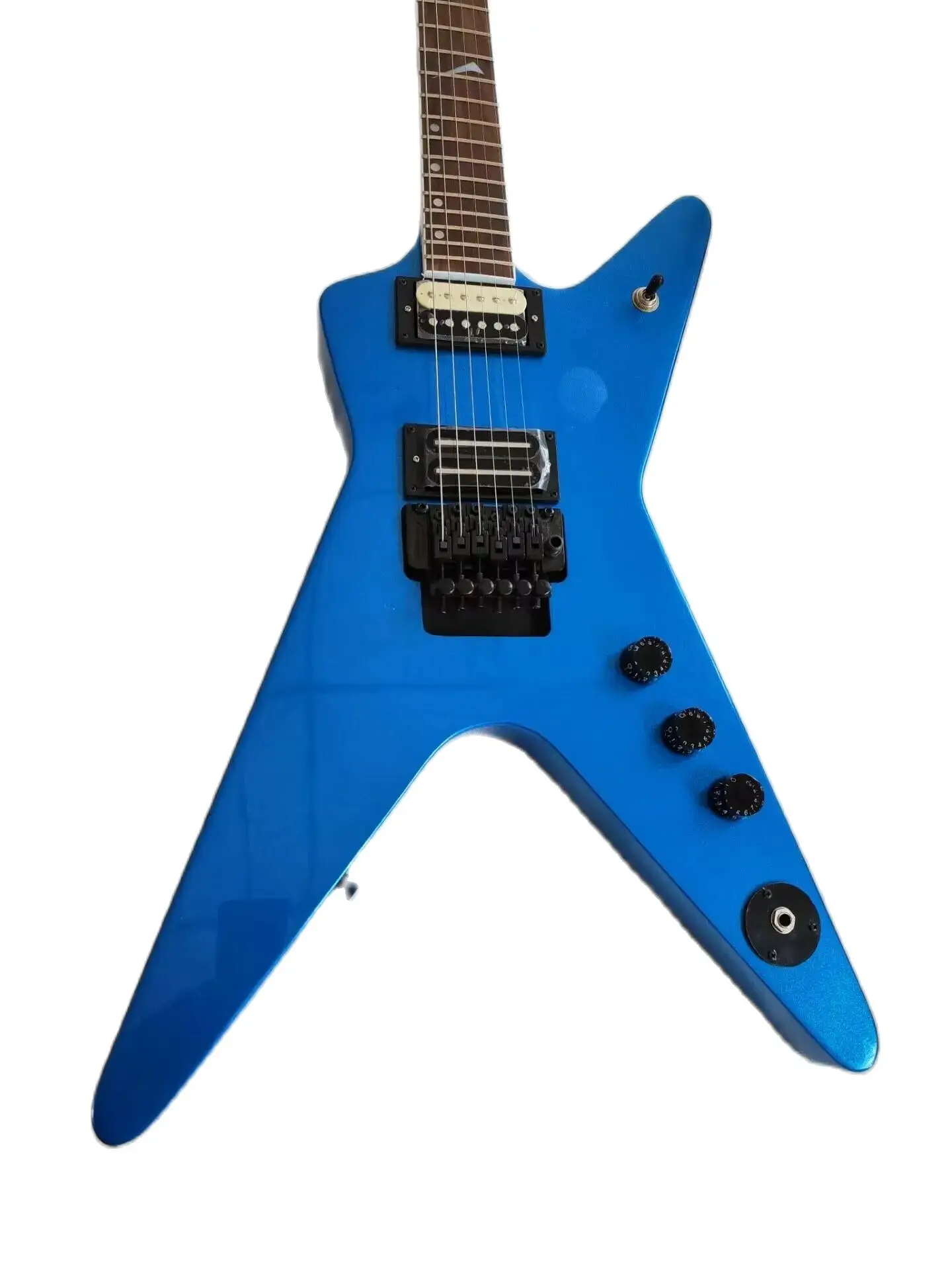 

Custom Hamer metal Blue Electric Guitar 22 Frets Black Tremolo Bridge,Sutiable for beginners and professionals