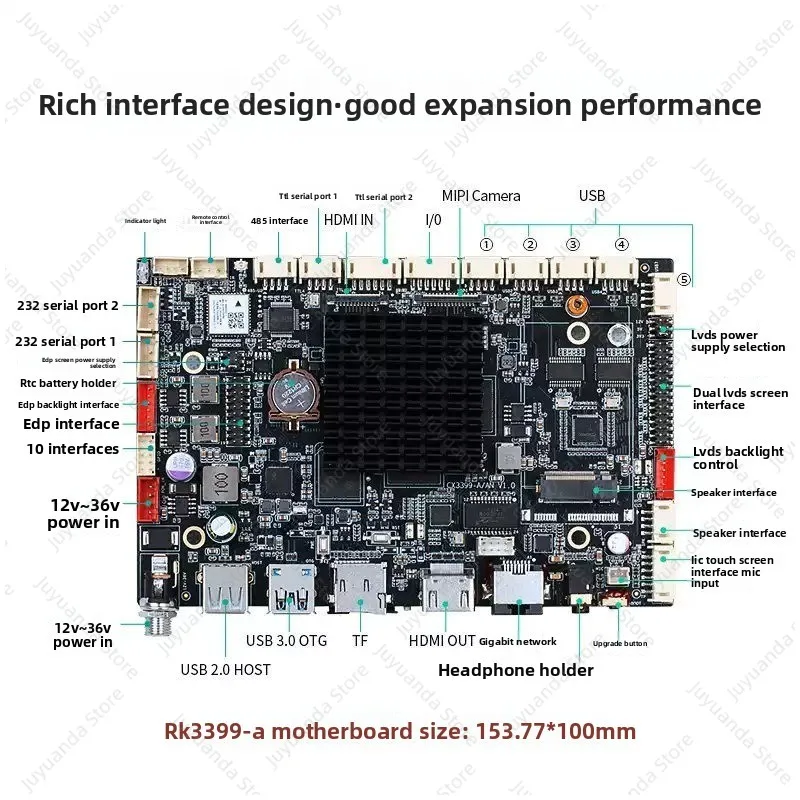 3399/3588/3568 main board industrial control dual network port linux/ubuntu kylin system development board