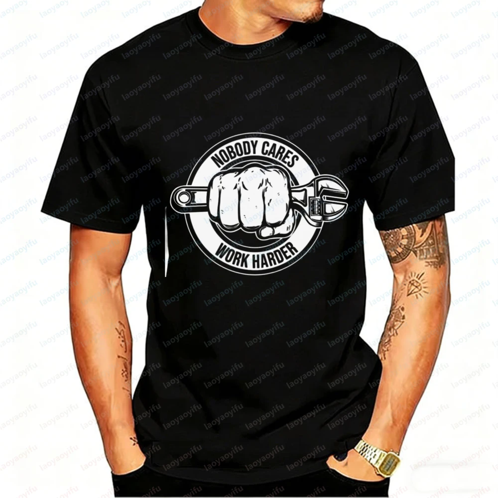 

Мужские футболки с графическим принтом для инженеров и автомехаников: «Никто не заинтересован в том, чтобы работать harder», высококачественные хлопковые топы в стиле Харадзюку