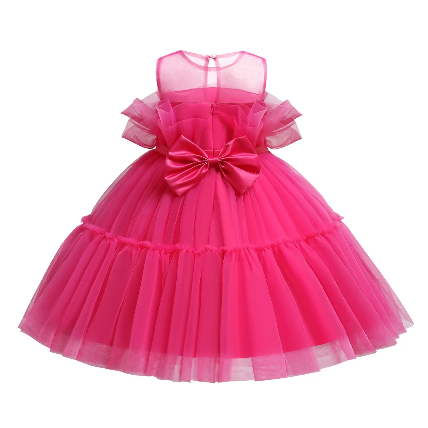 Weißes Tüll kleid Baby Blumen mädchen 1. Geburtstag Fotoshooting elegante Party kleider und Hochzeits prinzessin Kleider 2 3 4 6 Jahre Kind