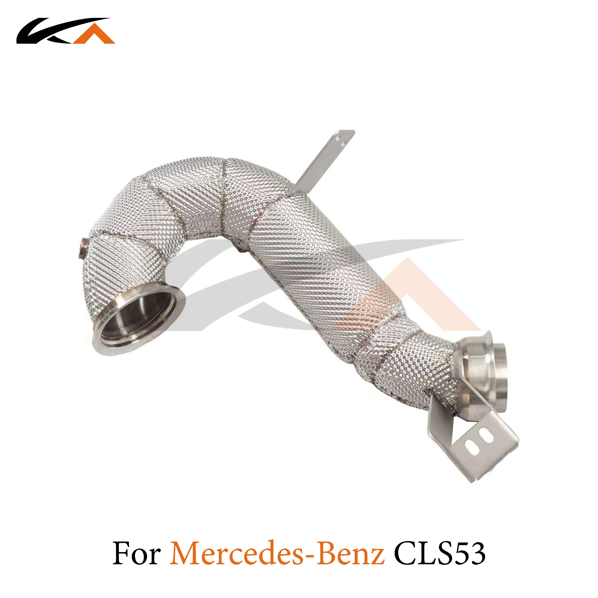 KA Tuning exhaust system header stainless downpipe for Mercedes-Benz GT50 E53 GLE53 CLS53 3.0T axle pipe catalysis heat shield