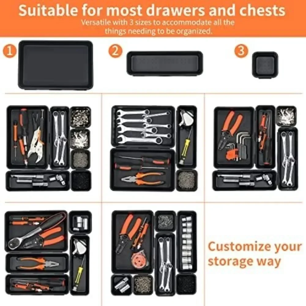 8/16/32pcs Drawer Organization Tool Box Organizer Tray Dividers Set Workbench Cabinet Bins Tool Chest Garage Hardware Tool Tray