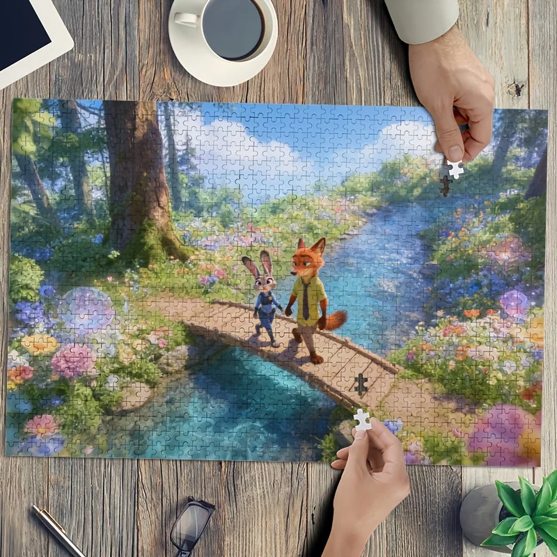 

1000pcs Disney Zootopia Judy Hopps and Nick Wilde Poster Puzzle | Art Deco and Classic Style, Cartoon Pattern, Suitable for Cl