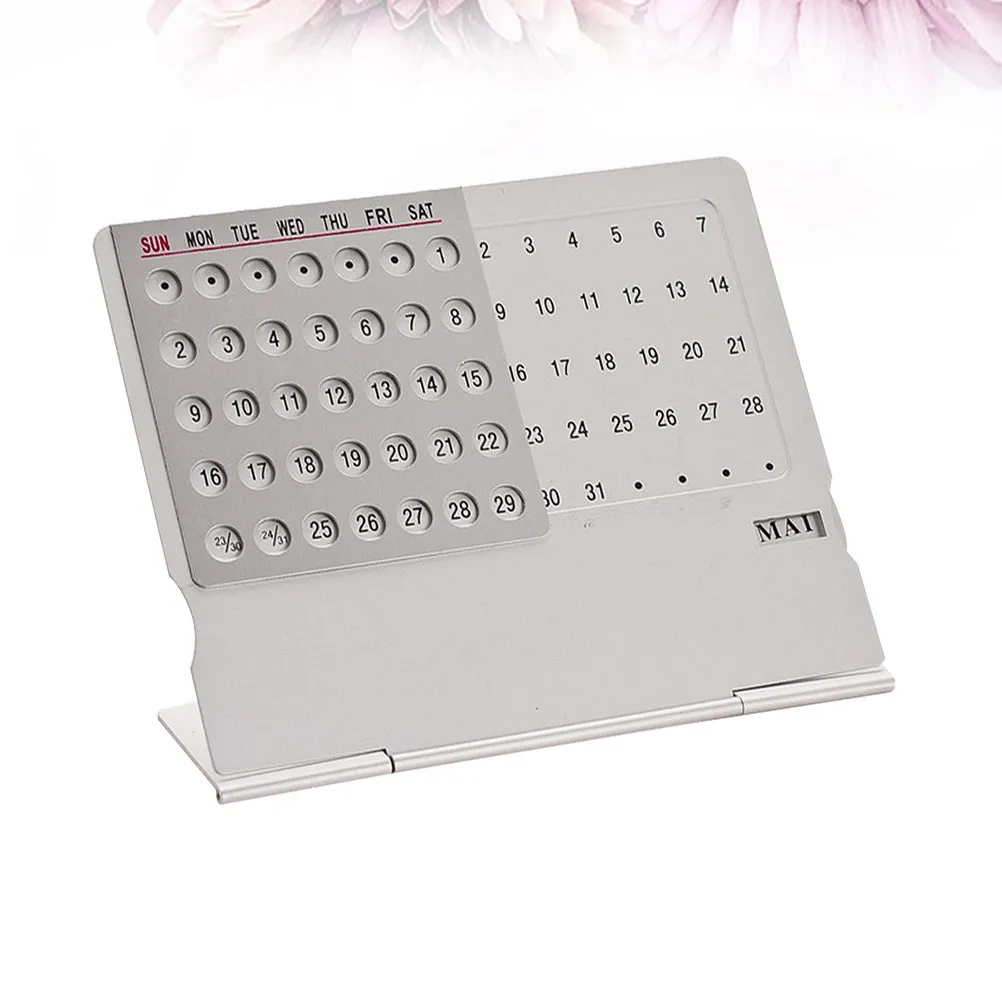 

1Pcs -Thin Aluminium Calendar Premium Metal Desktop Perpetual Yearly Planner for Home Office School Desk Use Gift