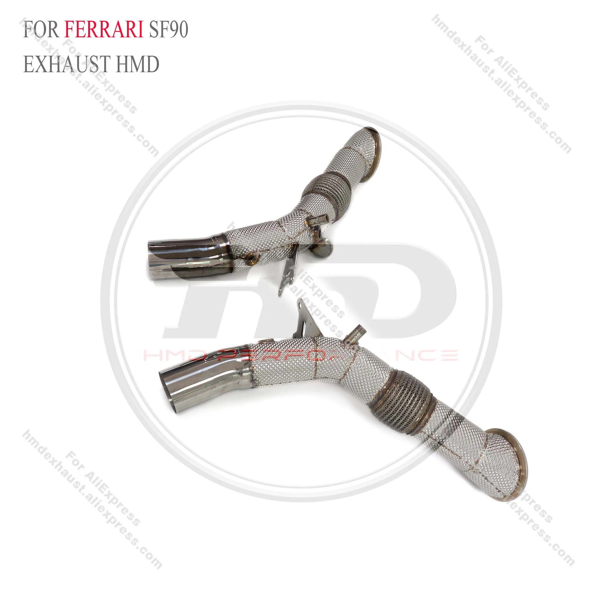 HMD Exhaust System Stainless Steel Performance Downpipe for Ferrari SF90 2019+ With Heat Shield