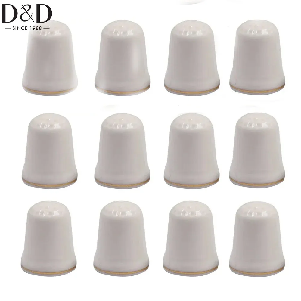 D&D 12Pcs/Box Ceramics Sewing Thimble Finger Protector Pin Needles Sewing Quilting Craft Accessories Needlework Sewing Tools