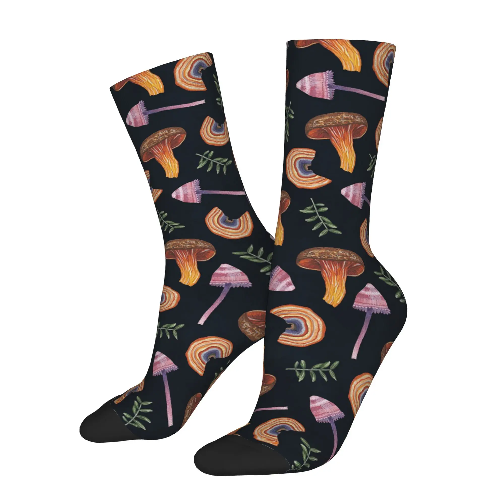 Winter Warm Retro Women Men Mushrooms Tropical Pattern Socks  Breathable Sports Socks