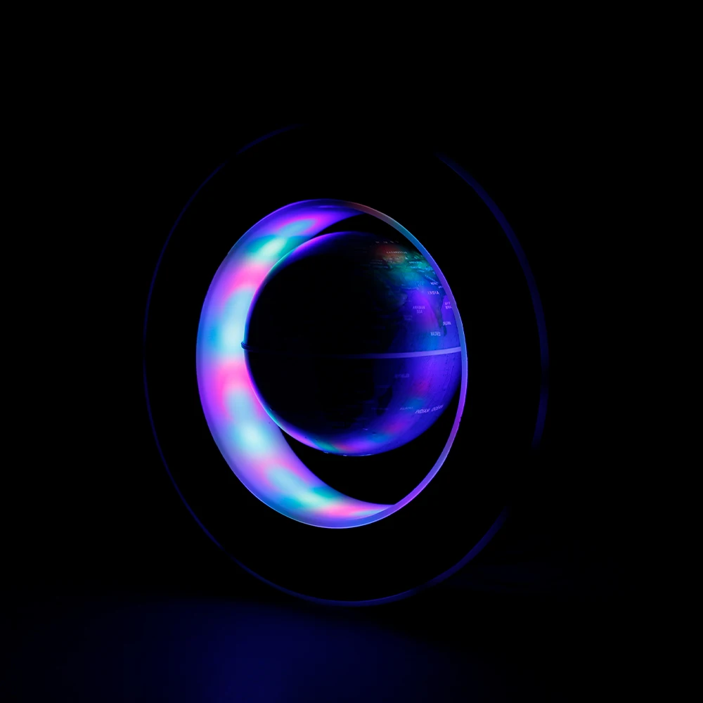 Floating Globe Levitating World Map Rotating Ornament LED Lamp for Bedside Light Novelty Floating Lamp Magnetic Levitation Globe