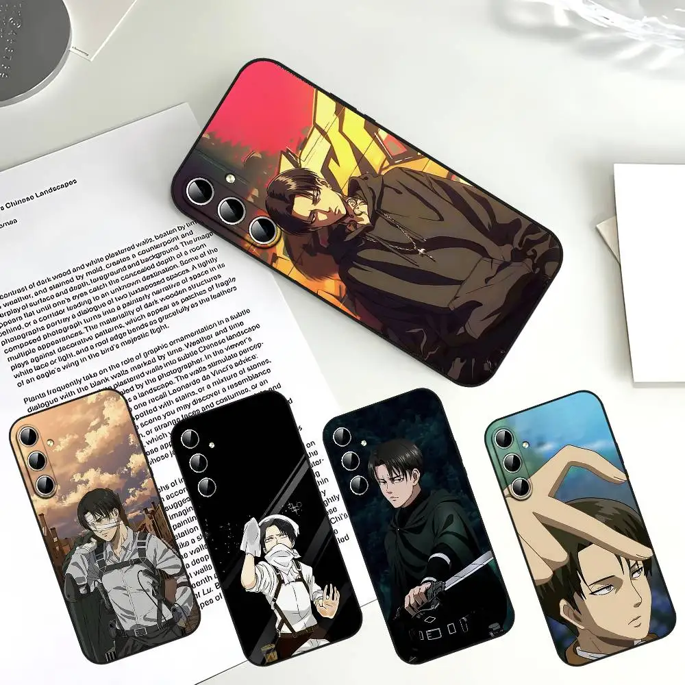 L-Levi Ackerman Attack On Titan-S Phone Case For Samsung Galaxy S25 S24 S23 S22 S21 FE Plus Ultra A13 A20 A32 A70 Black Cover