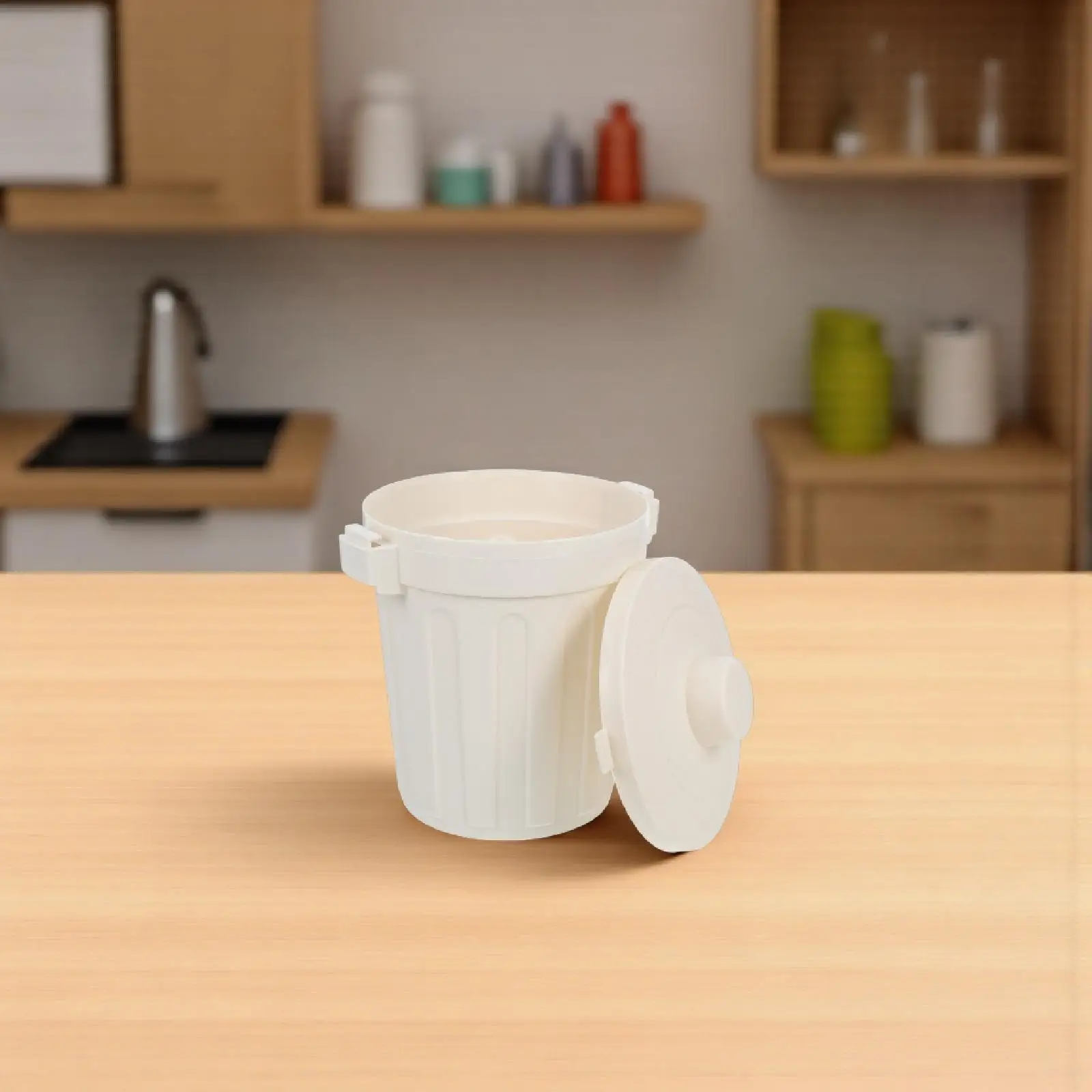 

Pen Holder Miniature Trash Can Cute Garbage Bedroom Pp Waste Basket with Lid Bin