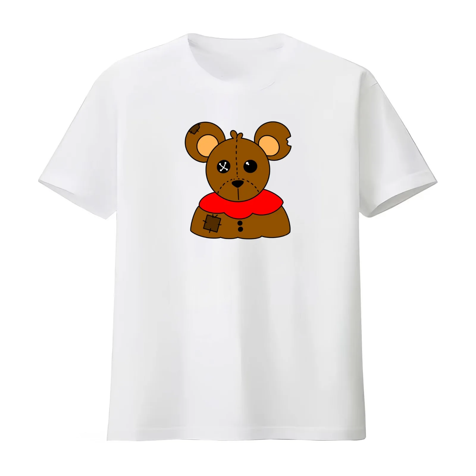 Raggedy Bear T-Shirt Summer Casual Cotton Tee Oversized Streetwear Tops Vintage Graphic Print Loose Fit Short Sleeve