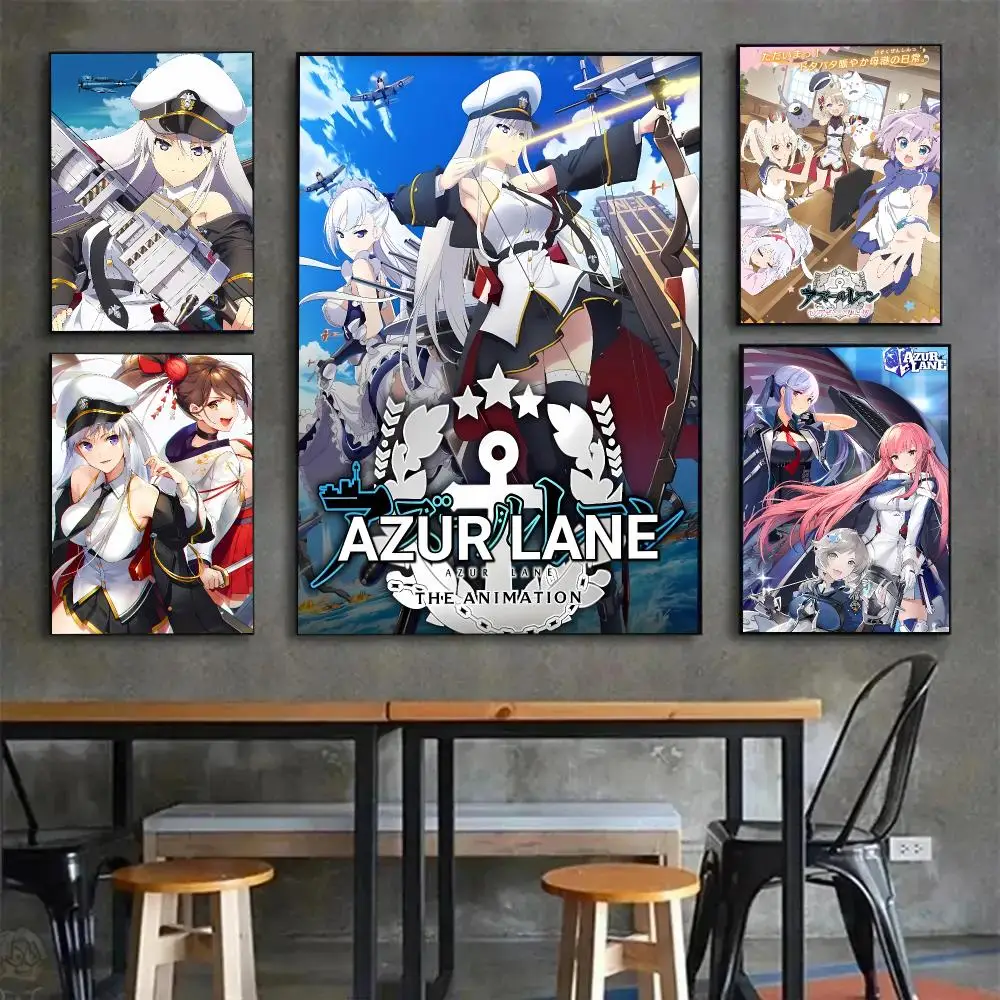 Strategic Naval Game A-Azur Lane Poster Painting Wall Art Mural for Living Room Home Decor and Gifts