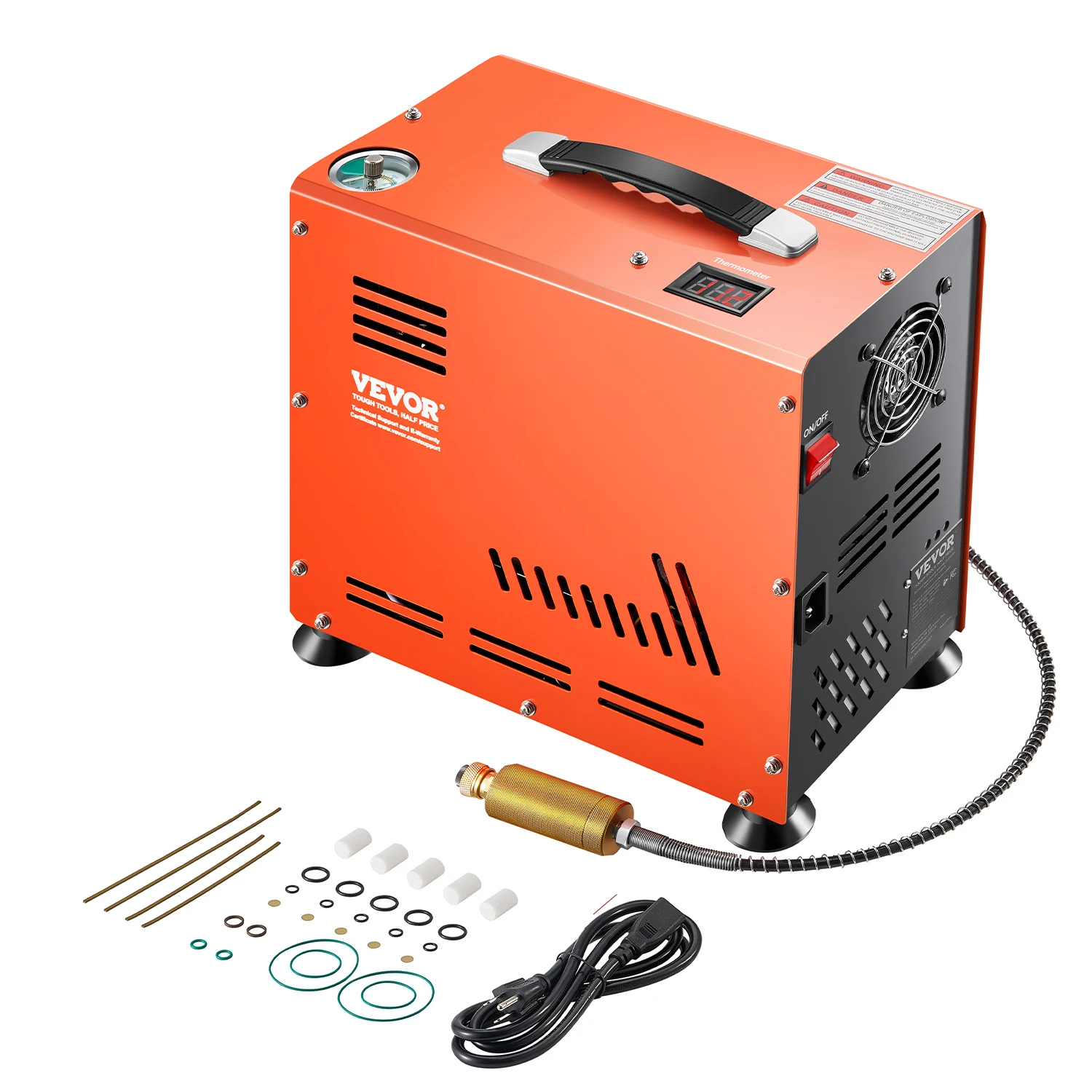 SucceBuy Compresor de aire PCP 800W Compresor de pistola de aire de doble cilindro 4500PSI/30Mpa Compresor de parada automática para Rifle de aire Buceo