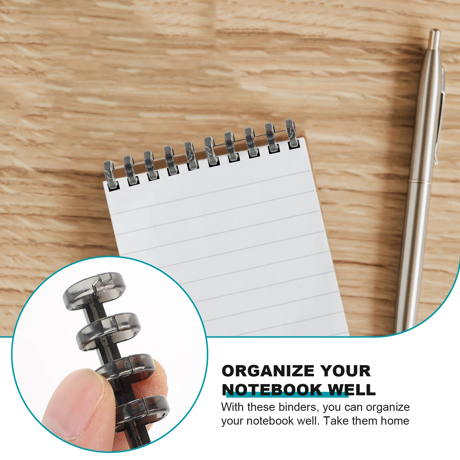 

10Pcs Binder Circle Easy to Use Rigorous Manufacturing Process Loose Leaf Notebook Organizers Book Supply Household Leaf Binders