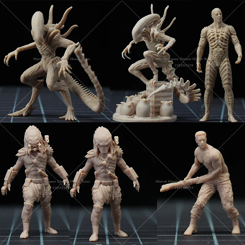 1/64 1/43 Scale Miniature Scene Dolls Un-panited White Figure Mini Micro Model Deadly Alien Monster Creepy Crashed Spaceship