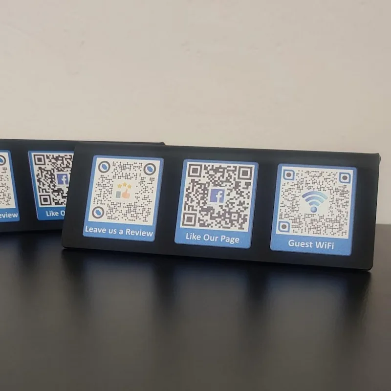 Custom Acrylic QR Code Stands for 3 Different Touchless Menu, WiFi, Review, Payment, signs, Price Display, Table Number Tent