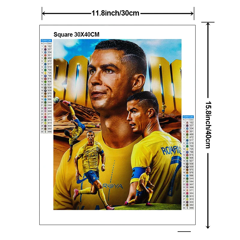 5D DIY football player square diamond painting set C RoCR7 Saudi Al-Nassr FC Victory Club cross stitch handmade mosaic art gift