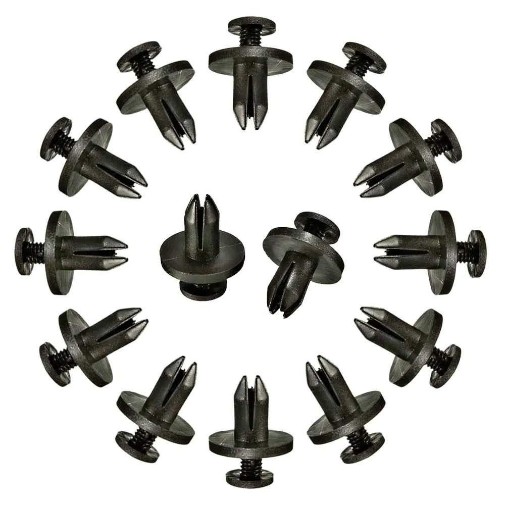 50Pcs Auto Bumper Fastener Clip Black 6mm Hole Rivet Retainer Push Engine Cover Car Door Trim Panel Clip Fasteners for Toyota