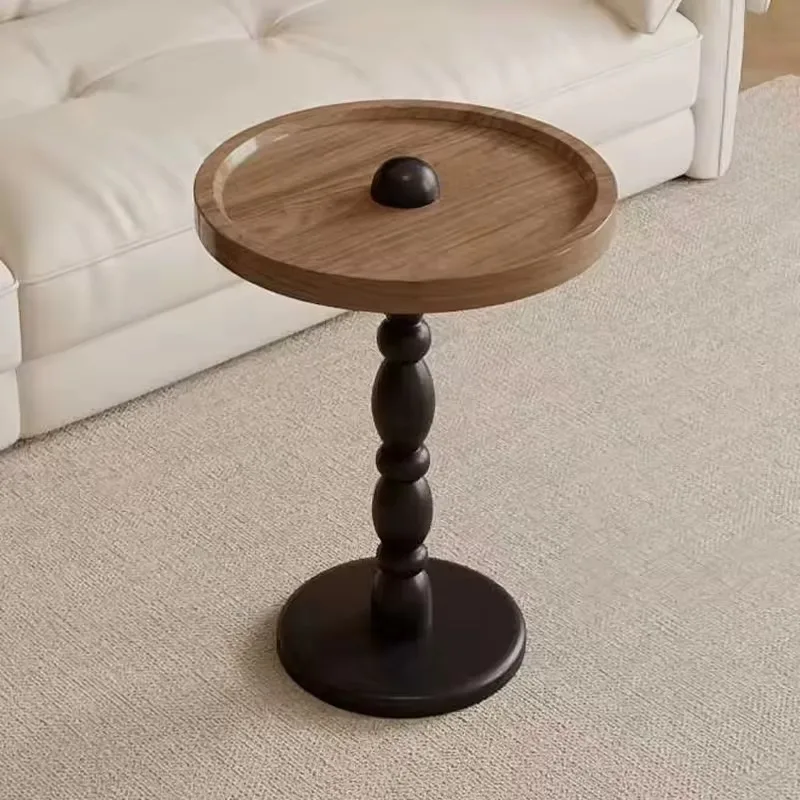 New Designer Round Coffee Table Side Wooden Walnut Small Coffee Apartment Living Room Coffee