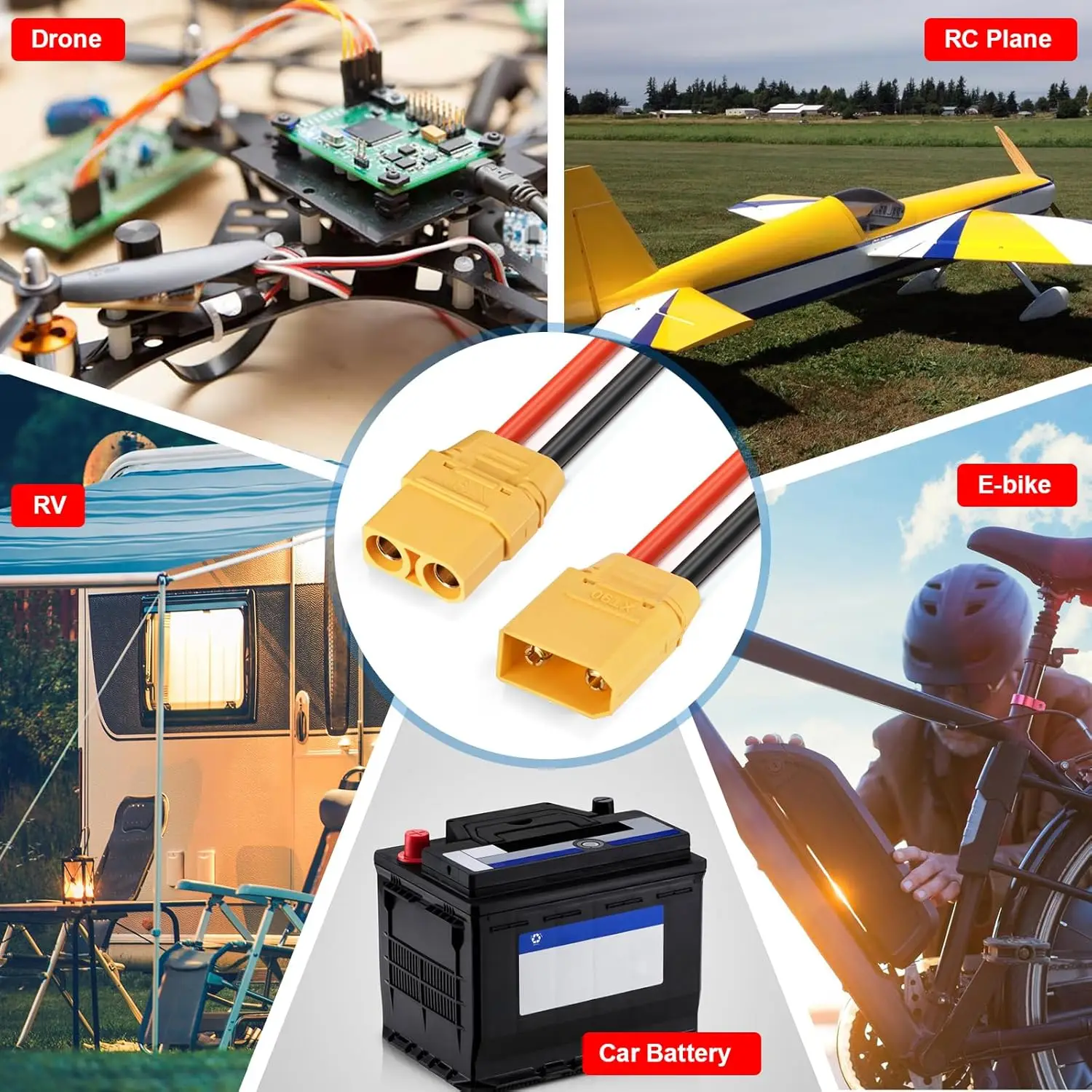 XT90 Male Female Connector Plug for RC Lipo Battery Drone Boat Airplane Welding Terminal Plugs Wire Cable Connectors Adapters