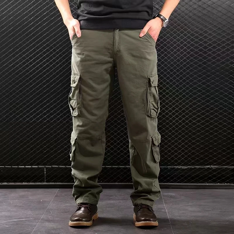 Men Cargo Pants Military Tactical Trouser Multi-Pocket Joggers Men Outdoor Cotton Army Sweatpants Casual Straight Pants New