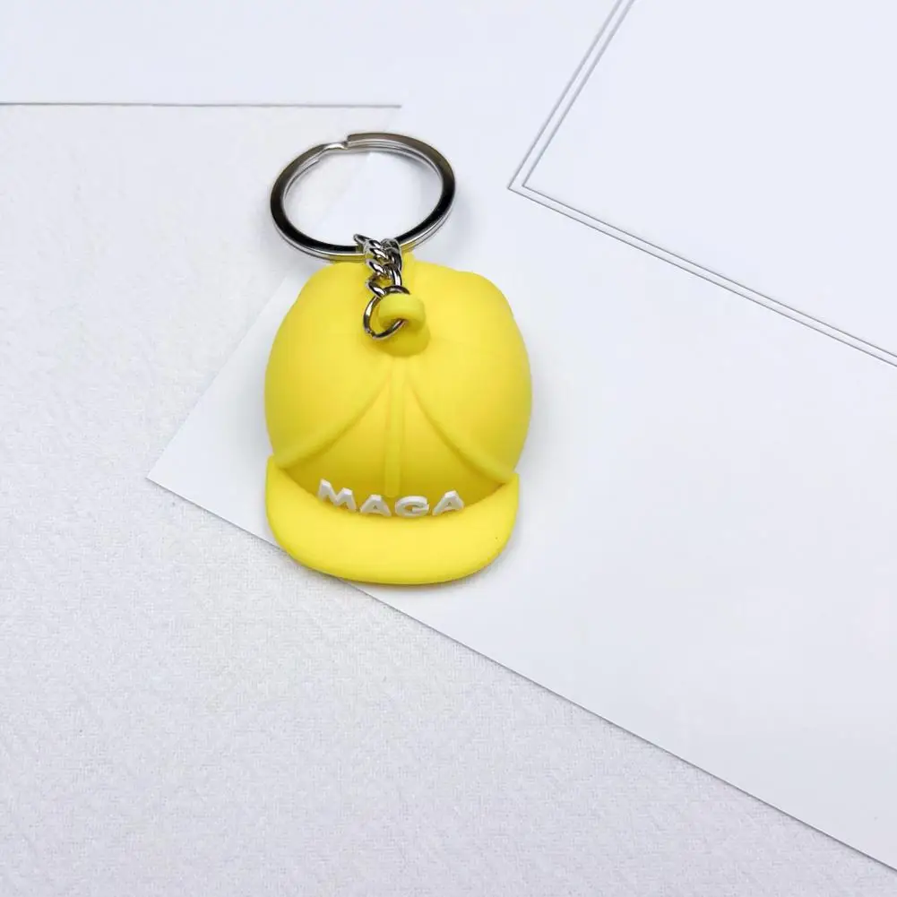 Stylish Keychain Exquisite Craftsmanship President Cap Keychain Pendant Silicone Keyring Bag Accessories