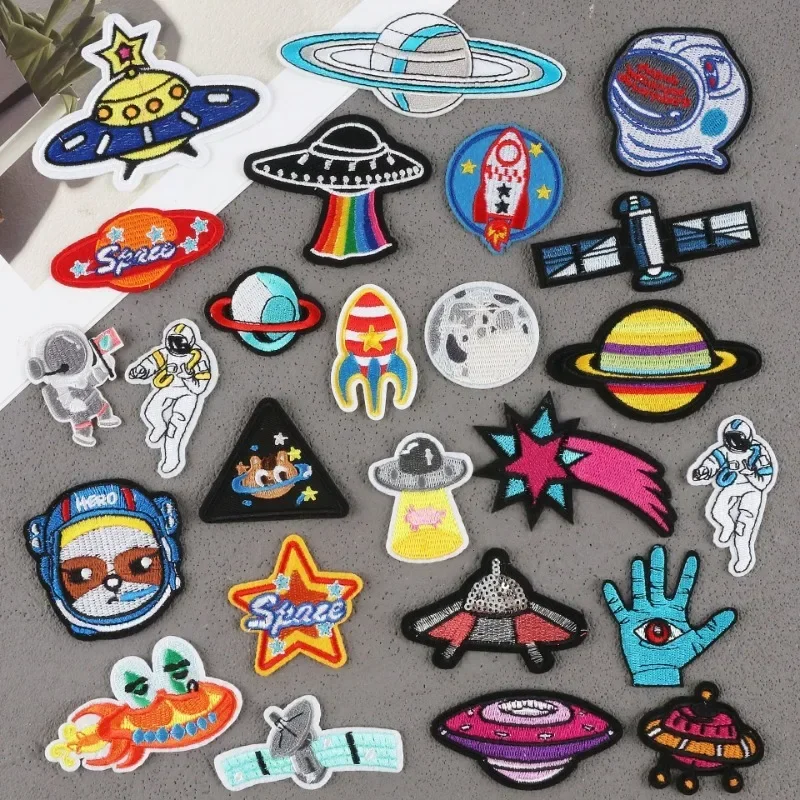 Embroidery Cloth Sticker Combination Astronaut Patch Sticker Decoration Computer Embroidery Label Spacecraft Embroidery Chapter