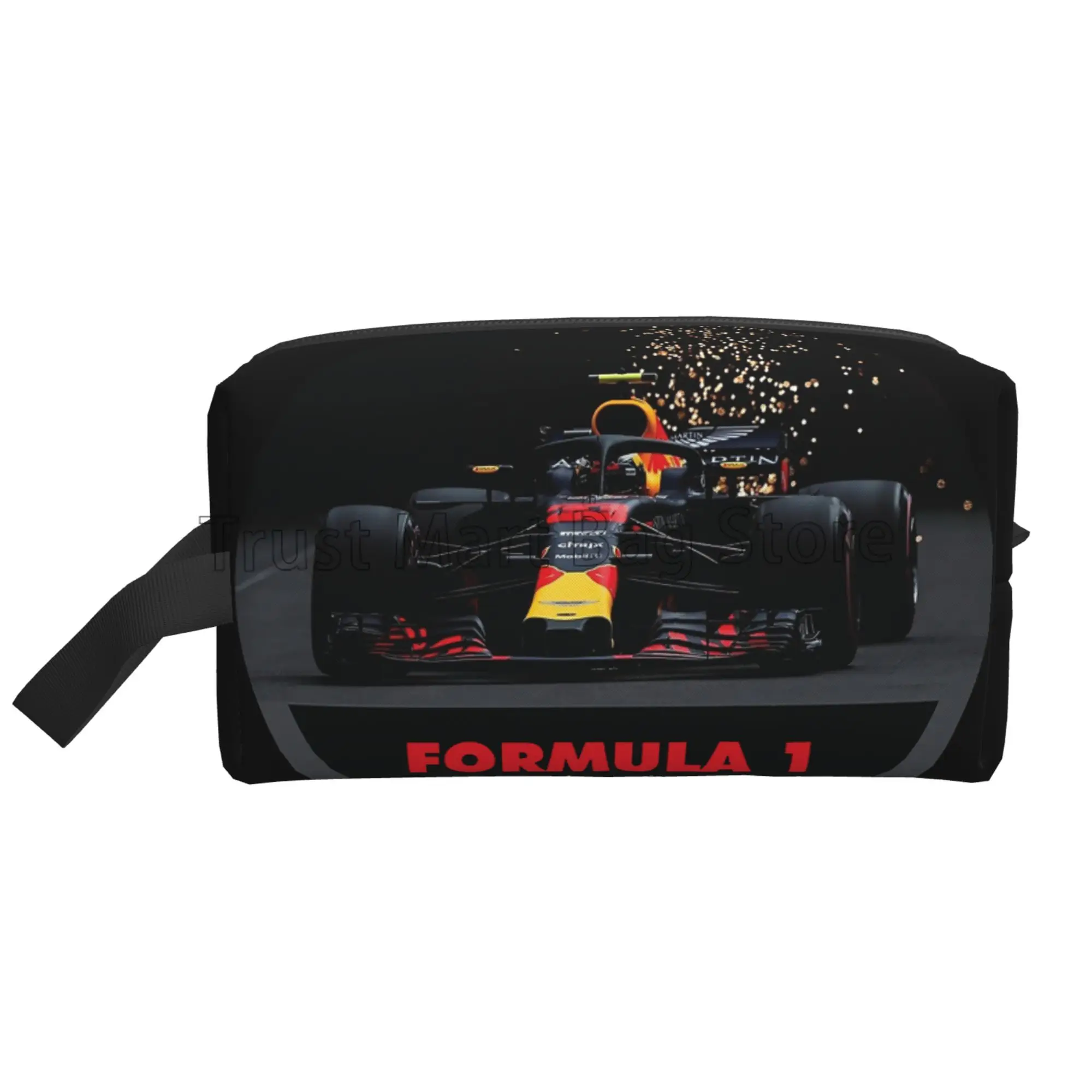 F1 Car Racing Print Cosmetic Bag Unisex Portable Waterproof Large Capacity Travel Makeup Bags Toiletry Organizer Accessories