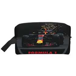 F1 Car Racing Print Cosmetic Bag Unisex Portable Waterproof Large Capacity Travel Makeup Bags Toiletry Organizer Accessories